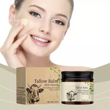 Крем на основе говяжьего жира, увлажняющий и питательный, увлажняющий и снимающий сухость и дискомфорт кожи тела.