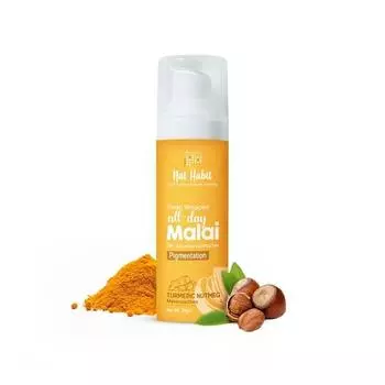 Крем Nat Habit Turmeric Face Malai для сияния кожи, обогащен мускатным орехом от пигментации, 30 г