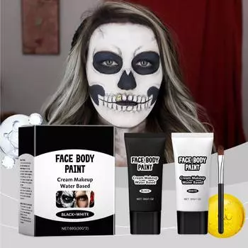 Крем-основа для макияжа Halloween Blacks And Whites, легко перекрывает цвет кожи, эффект клоунского макияжа, крем-основа для макияжа One Size
