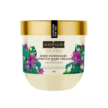 Крем от растяжек с Кумкумади и Гхи (200 г), Ghee Kumkumadi Stretch Mark Cream, Kapiva