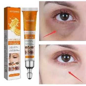 Крем под глазами с витамином С, удаляющий темные круги под глазами, против морщин, исчезновение тонких линий, мешков под глазами, сыворотка, подтягивающая, укрепляющая, антивозрастная, средства по уходу за кожей вокруг глаз