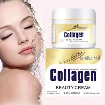 Крем против морщин, 100% коллагеновый крем для лифтинга, 80 г, крем для лица, уход за кожей, отбеливающий, увлажняющий 80g