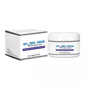 Крем с мочевиной 40% плюс 2% салициловой кислоты 3,53 унции Улучшенное средство для удаления мозолей для ног, коленей и локтей Интенсивно увлажняет и смягчает кожу Отшелушивает омертвевшую кожу One Size