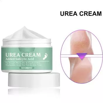 Крем с мочевиной 40 процентов, бальзам для пяток, крем для рук с мочевиной и крем для ног для увлажнения и сухих потрескавшихся пяток, предотвращения обморожения 30 г One Size зелёный