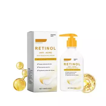 Крем с ретинолом для лица, увлажняющий крем для ухода за кожей Crepey Skin Care, лосьон для тела, борется с дряблой кожей, морщинами и дряблостью кожи 100 г жёлтый