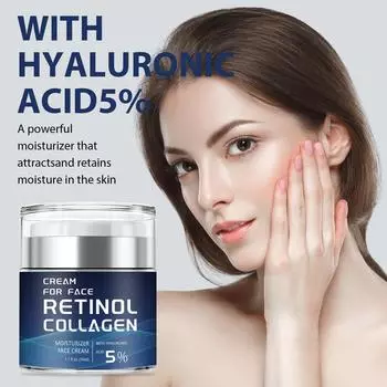 Крем с ретинолом и коллагеном уменьшает мелкие морщины, подтягивает кожу, выравнивает тон кожи, увлажняет крем для лица One Size