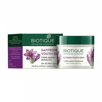 Крем с Шафраном: омоложение и увлажнение кожи (50 г), Saffron Youth Dew Visibly Ageless Moisturizer, Biotique 10.475000000000001