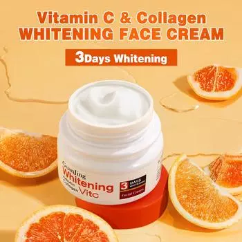 Крем с витамином С и коллагеном Whitening Cream Advanced Brightening Cream Антивозрастной крем от пигментных пятен, темных пятен на лице, руках, теле