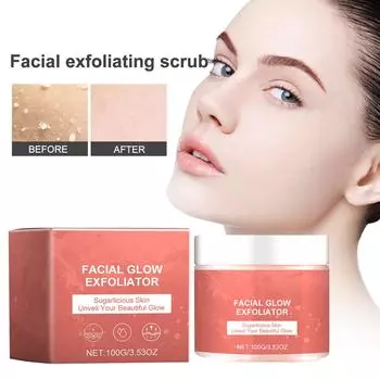 Крем-скраб для лица, отшелушивающее средство для сияния лица, увлажняющий и отшелушивающий скраб для тела, лица, рук, ног, питает кожу, глубоко очищает 100 г One Size розовый