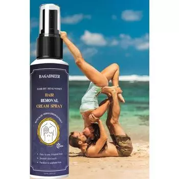 Крем-спрей для удаления волос для мужчин и женщин | Безболезненное удаление волос на теле для груди, спины, ног, подмышек и интимной кожи | 100 мл 100 ml