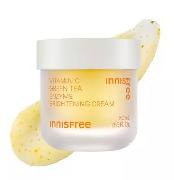 Крем Vita C Green Tea Enzyme Bright Cream 50 мл. Натуральный витамин C для пор, увлажнение, гипоаллергенный, чувствительная кожа, ниацинамид, гиалуроновая кислота, упругость белый