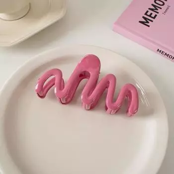 Крем-желе заколка-краб для волос с волнообразным дизайном для женской прически пучок, Нескользящий захват, Пастельный аксессуар для волос из смолы