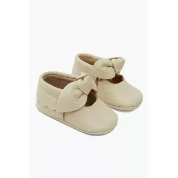 Кремовая детская обувь из натуральной кожи