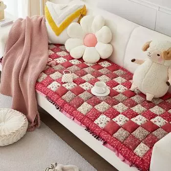 Кремовая подушка для дивана, нескользящая, универсальная на все времена года, утолщенная хлопковая ткань для дивана, интернет-знаменитости, подушка для подоконника 70*70cm