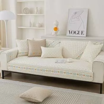 Кремовая подушка для дивана, универсальная нескользящая хлопковая подушка для четырех сезонов, корейский вычурный прямой ряд, чехол для дивана, чехол 70*70cm