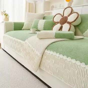 Кремовая подушка для дивана, универсальный чехол для дивана, тканевое полотенце для осеннего и зимнего сезонов 70x70cm