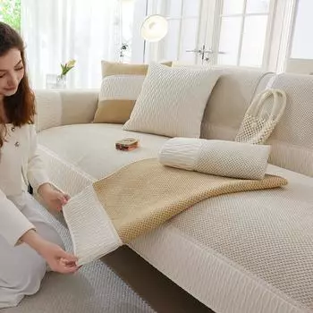 Кремовая подушка для дивана Wind, новая универсальная нескользящая подушка Four Seasons, вельветовая ткань для дивана, полотенце 70*70cm