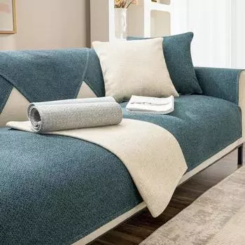 Кремовая серия, однотонный чехол для дивана, модный противоскользящий мягкий комплект для дивана, четырехсезонная универсальная пылезащитная подушка для дивана, современный чехол для дивана 70x70cm 1pcs темно-зеленого