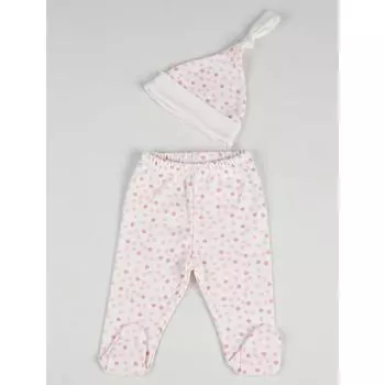 Кремовая шапка для маленьких девочек и низ пинеток