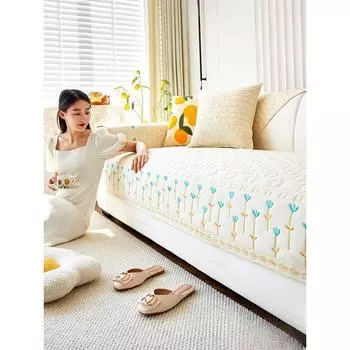 Кремовая тканевая подушка для дивана, универсальная хлопковая подушка для четырех сезонов, простая ткань для чехла на диван 70*70cm