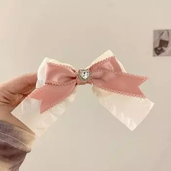 Кремовая заколка-бабочка для волос Женская милая заколка для хвостика Любовь Сверкающие стразы Головной убор Заколки для волос Аксессуары для волос Ювелирные изделия