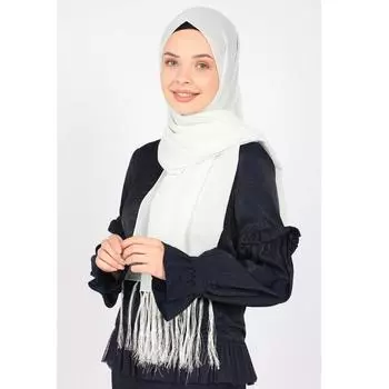 Кремовое серебристое вечернее платье-шаль Miray