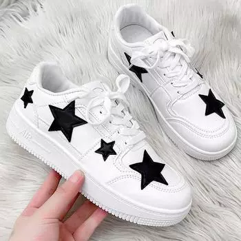 Кремовые кожаные белые туфли, новые женские туфли для скейтборда, студенческая повседневная обувь на платформе, осенняя обувь для девочек, модная модная мягкая подошва 35