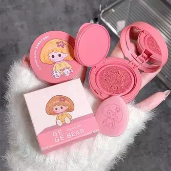 Кремовые румяна Air Cushion Blush Natural Nude Makeup Brightening Cheek Tint Blusher с эффектом Puff Peach Pink Rouge Girl Contour Mousse Blush