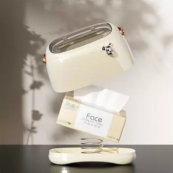 Кремовый цвет модный и свирепый медведь домашняя гостиная с ручкой пружина, легкая роскошь, высококачественный креативный настольный ящик для салфеток белый