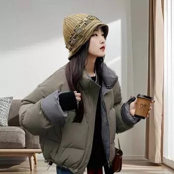 Кремовый цветной хлеб женское зимнее пальто белый утиный пуховик женский короткий стиль S жёлтый