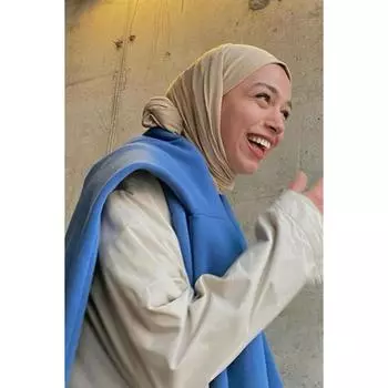 Кремовый хиджаб премиум-класса из джерси