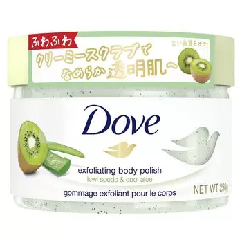 Кремовый скраб для тела Dove Kiwi Aloe 298 г. Отшелушивающий уход Очищение от черных точек