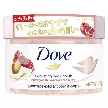 Кремовый скраб для тела Dove с гранатовым маслом ши 298 г. Отшелушивающий уход Затемнение Прозрачность и