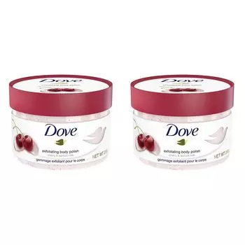 Кремовый скраб Dove с вишней и абрикосовым молочком 298 г Набор из 2 шт.