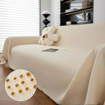 Кремовый стиль, белый мягкий клейкий вафельный водонепроницаемый чехол для дивана, полотенце, универсальная подушка на четыре сезона, простой современный чехол для дивана, одеяло 180*90