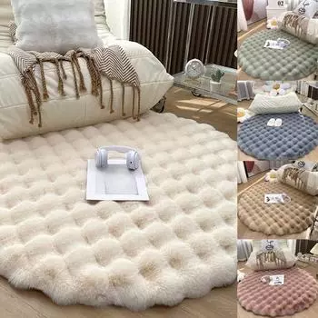 Кремовый стиль, круглый плюшевый ковер, одноместное одеяло для дивана, пузырчатая расческа для гостиной, шкаф для макияжа, табурет, подушка 30/40/60/80/100/120 см 30 зелёный
