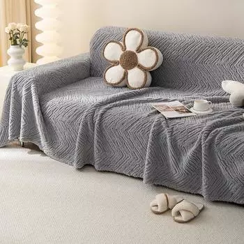 Кремовый стиль плюшевое полотенце для дивана все включено универсальный зимний утолщенный чехол для дивана ткань для чехла для дивана пылезащитный 180*130cm