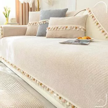 Кремовый стиль, синель, диванная подушка, четыре сезона, универсальные новые нескользящие подушки для сидения, чехол для дивана, чехол на спинку, полотенце 70*70