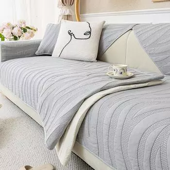 Кремовый стиль, свежая диванная подушка, хлопковая нескользящая кожаная грязезащитная подушка, универсальная универсальная подушка из чистого хлопка на четыре сезона, простая подушка 70*70