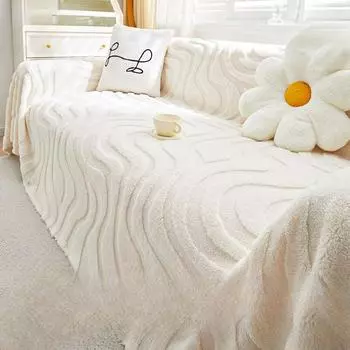 Кремовый стиль, удобный хлопковый бархатный чехол для дивана, полотенце, зимний плюшевый чехол для дивана, универсальная подушка для дивана, осенний и зимний чехол для дивана 180*90cm