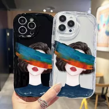 Кремовый волнистый изогнутый силиконовый глянцевый мягкий чехол, крутой чехол для мобильного телефона с принтом для девушек и женщин, задняя крышка для iPhone, Samsung, Xiaomi iPhone 6 белый