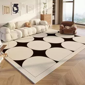 Кремовый воздушный домашний ковер с тремя анти-кольцами, бархатный, спальня, покрытый грязеотталкивающим ковриком, коврик для приставного столика в гостиной 400MMx6000MM