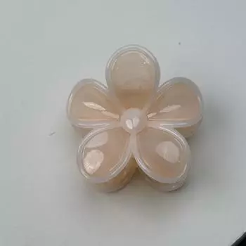 Кремовый желеобразный цветок Зажим-краб Весенне-летние контрастные цвета Заколка для волос Заколка-краб Аксессуары для волос