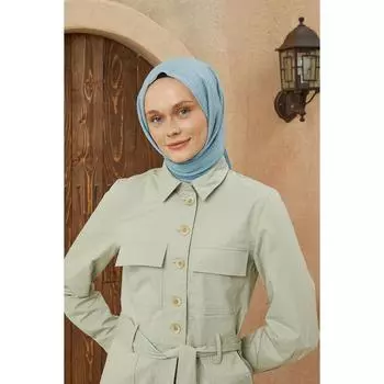 Креп Хиджаб Ледяной Синий