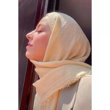 Креп Хиджаб Мягкий Желтый