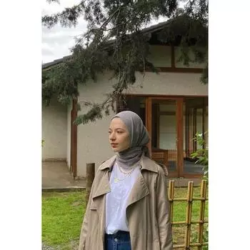 Креп Хиджаб Серый