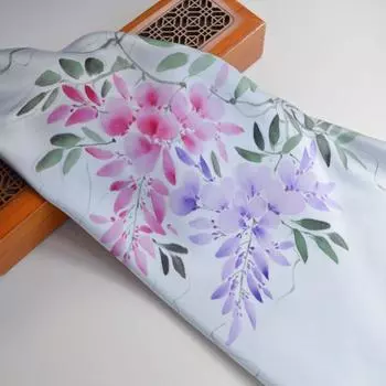 Крепдешин Расписанный вручную Синий и Красный Носовой платок Китайский Древний Стиль Подарок для вытирания пота Танцы Пекинская опера Древний стиль Аксессуары для ципао