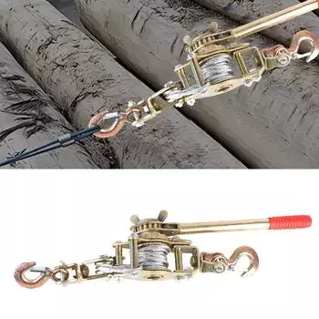 Крепеж для лебедки, натяжитель троса, храповой механизм, двойной крюк, натяжитель для автомобиля, ручной натяжитель для грузового троса 2T, 2 м, провод A