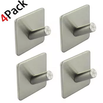 Крепкий клейкий крючок из нержавеющей стали с зубцами, 4 шт., держатель для полотенец, кухонная вешалка