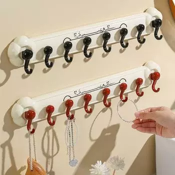 Крепкий клейкий настенный крючок для ванной комнаты, не протыкаемый, вешалка для полотенец, пальто чёрный